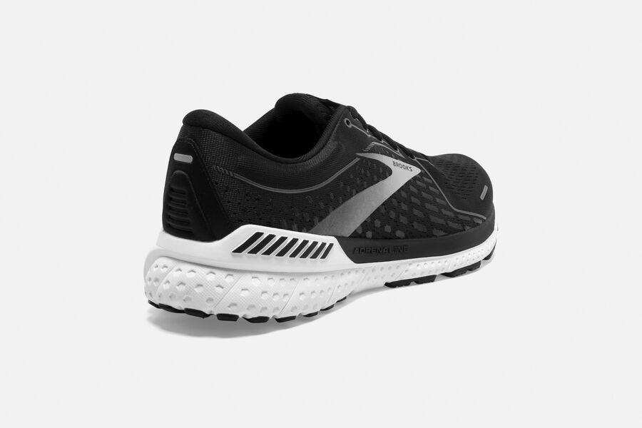 Brooks Israel Adrenaline GTS 21 Road Running Shoes Mens - Black/White - QPY-241367